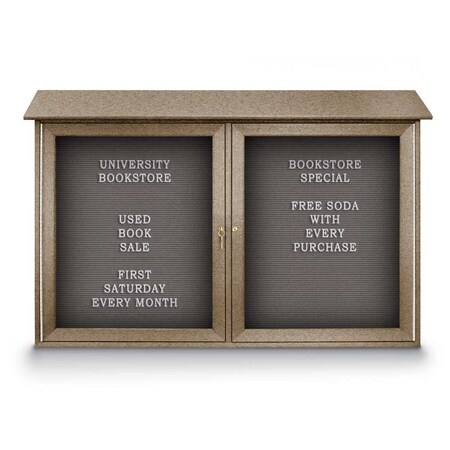 United Visual Products Indoor Enclosed Combo Board, 48"x36", Satin Frame/Blue & Black UVCB4836-BLUE-BLACK